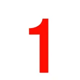 Chiffre autocollant Rouge « 1 » H 90 mm Pickup Mono Nobel