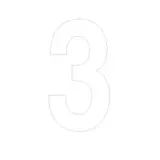 Chiffre adhésif 3 90 mm PickUp Mono Nobel – Blanc - Lettrage adhésif