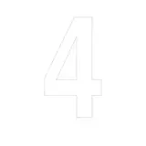 Chiffre adhésif 4 90 mm PickUp Mono Nobel – Blanc - Lettrage adhésif