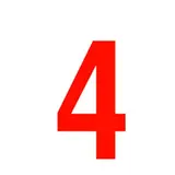 Chiffre autocollant Rouge « 4 » H 90 mm Pickup Mono Nobel