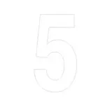 Chiffre adhésif 5 90 mm PickUp Mono Nobel – Blanc - Lettrage adhésif