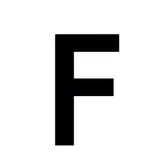 Sticker lettre F autocollante H 200 mm - Lettre autocollante - Noir