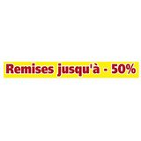 Affiche Remises jusqu'à -50% - Affiches Destockage / Liquidation