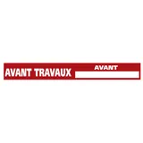 Affiche promo Avant travaux 165 x 20 cm rouge / blanc
