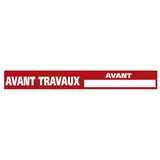 Affiche promo Avant travaux 165 x 20 cm rouge / blanc