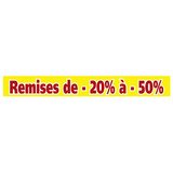 Affiche Promo Remises de -20% à -50%  165 x 20 cm jaune / rouge
