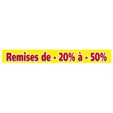 Affiche Promo Remises de -20% à -50%  165 x 20 cm jaune / rouge