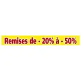 Affiche Promo Remises de -20% à -50%  165 x 20 cm jaune / rouge