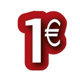 Affiche 1€ carton - Affiches prix et pourcentages