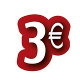 Affiche 3€ carton - Affiches prix et pourcentages