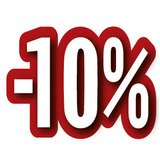 Affiche soldes -10% cartonnée