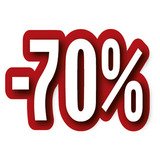 Affiche soldes -70% cartonnée