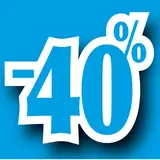 Affiche Promo -40% 40 x 40 cm bleu turquoise
