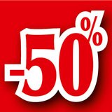 Affiche Promo -50% 40 x 40 cm rouge
