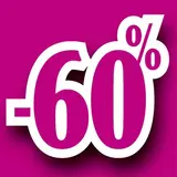 Affiche Promo -60% 40 x 40 cm violet