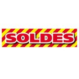 Affiche Soldes magasin grand format horizontal 165 x 40 cm rouge/jaune
