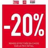Affiche Soldes -20% rouge / blanc 38 x 42 cm - Affiche promo