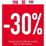 Affiche Soldes -30% rouge / blanc 38 x 42 cm - Affiche promo