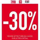 Affiche Soldes -30% rouge / blanc 38 x 42 cm - Affiche promo