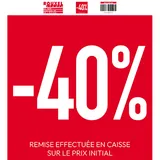 Affiche Soldes -40% rouge / blanc 38 x 42 cm - Affiche promo