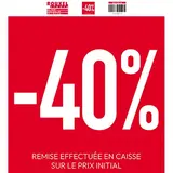 Affiche Soldes -40% rouge / blanc 38 x 42 cm - Affiche promo