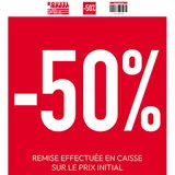 Affiche promo -50% rouge/blanc 38 x 42 cm - Affiche Soldes