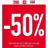 Affiche promo -50% rouge/blanc 38 x 42 cm - Affiche Soldes