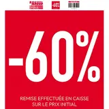 Affiche promo -60% rouge/blanc 38 x 42 cm - Affiche Soldes