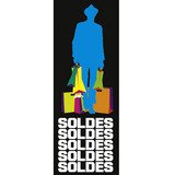 Affiche Soldes 42 x 115 cm bleu / noir - Affiches Soldes