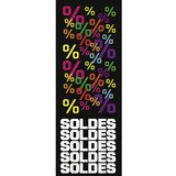 Affiche Soldes 42 x 115 cm multicolore - Affiches prix et pourcentages