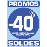 Sticker Promos - Soldes -40% - Stickers vitrines soldes