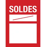 Etiquette à trou Soldes 48 x 65 mm rouge / blanc - Paquet de 500