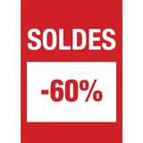 Affiche Soldes -60% 21 x 29,7 cm - Affiche promo - Paquet de 10