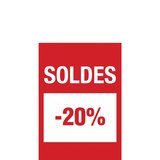 Affiche Soldes -20% 14,8 x 21 cm - Affiche promo - Paquet de 10