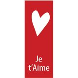Affiche verticale St Valentin Je t'aime 42 x 115 cm rouge / blanc
