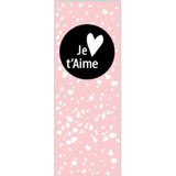 Affiche verticale St Valentin Je t'aime 42 x 115 cm rose / noir