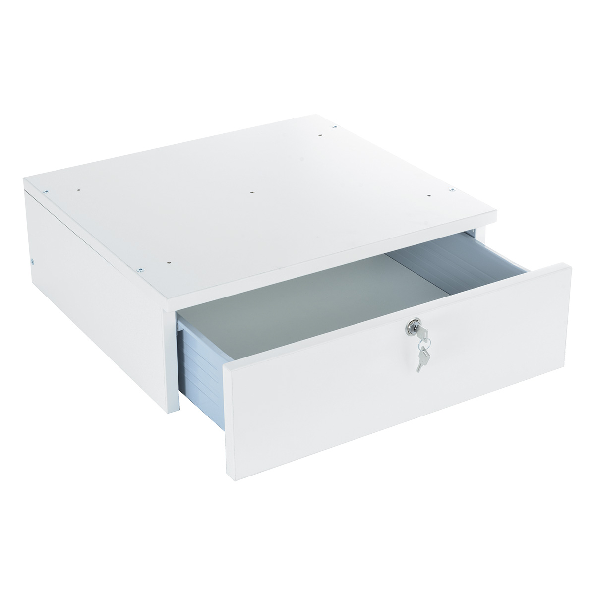 Tiroir à serrure blanc L 50 x P 46 x H 17 cm