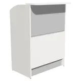 Comptoir d'accueil blanc / gris mélaminé 80 x 51 x 112 cm