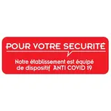 Adhésif “Mesures anti Coronavirus” 32x11 cm Rouge/Blanc – Affiche autocollante covid
