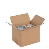 Caisse carton - Caisse américaine carton hauteur variable - carton simple cannelure 20 x 15 x 10/15 cm – Lot de 10
