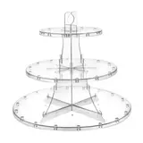 Présentoir à gâteau 3 niveaux transparent Ø 34 x 29 cm plastique - Présentoir pour buffet