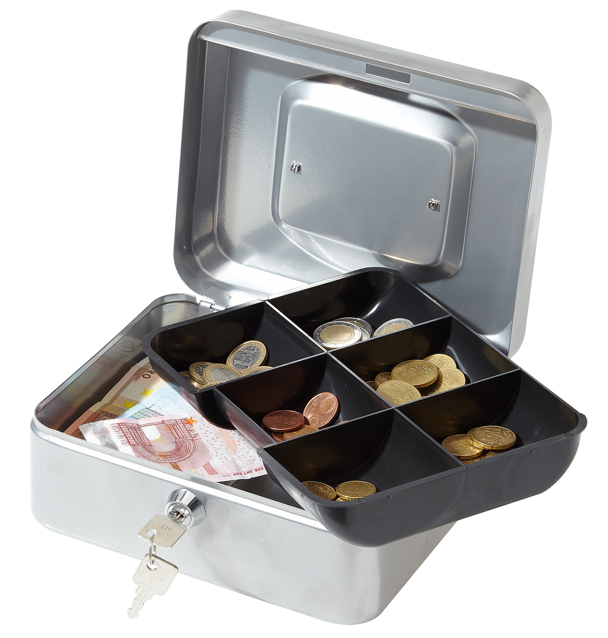 Caisse à monnaie 6 compartiments