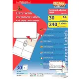 Étiquette adhésive blanche multi-usage 99,1 x 67,7 mm - Étiquette d'expédition - Pochette de 240