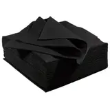 Serviette Celisoft non tissée 40 x 40 cm - Serviette jetable - Serviette de table papier - Noir - Paquet de 50
