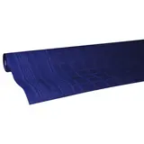 Nappe damassée déperlante - Nappe jetable - Nappe papier - Bleu marine - Rouleau de 1,18 x 25 m
