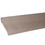 Nappe damassée déperlante - Nappe jetable - Nappe papier - Taupe - Rouleau de 1,18 x 25 m