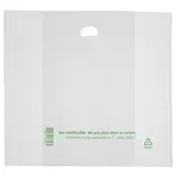 Sac plastique poignées découpées PEHD 50µ 70 x 65 x 30 cm - Blanc - Lot de 50