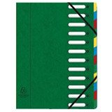 Trieur 12 positions avec fenêtre et élastiques A4 Exacompta - Coloris assortis
