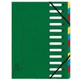 Trieur 12 positions avec fenêtre et élastiques A4 Exacompta - Coloris assortis