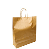 Sac kraft or à poignées torsadées 18+8x24cm 100g/m² (x50) - Sacs kraft unis, poignées torsadées
